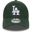 9forty-melton-wool-snapback-kappe-mit-gebogenem-schirm-in-grun-von-den-los-angeles-dodgers-mlb-von-new-era