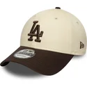 bojd-beige-och-brun-justerbar-keps-9forty-side-patch-fran-los-angeles-dodgers-mlb-av-new-era