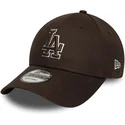 cappellino-curvo-marrone-regolabile-9forty-outline-dei-los-angeles-dodgers-mlb-di-new-era