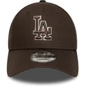 cappellino-curvo-marrone-regolabile-9forty-outline-dei-los-angeles-dodgers-mlb-di-new-era
