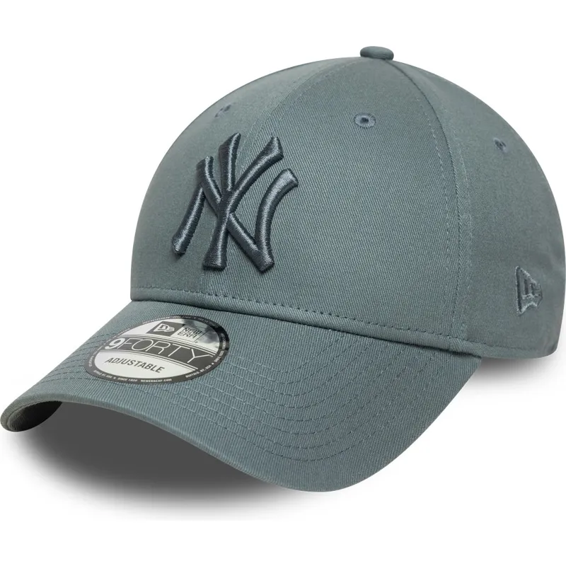 cappellino-curvo-grigio-regolabile-con-logo-grigio-9forty-league-essential-di-new-york-yankees-mlb-di-new-era