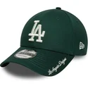 gron-justerbar-kurvet-kasket-9forty-visor-script-fra-los-angeles-dodgers-mlb-fra-new-era