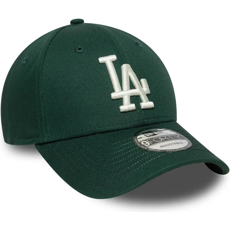 zielona-zakrzywiona-czapka-regulowana-9forty-visor-script-los-angeles-dodgers-mlb-od-new-era