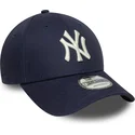 cappellino-curvo-blu-marino-regolabile-9forty-visor-script-di-new-york-yankees-mlb-di-new-era