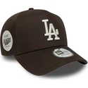 cappellino-curvo-marrone-snapback-9forty-e-frame-side-patch-dei-los-angeles-dodgers-mlb-di-new-era