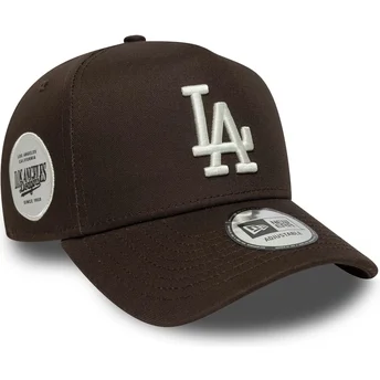 Gorra curva marrón snapback 9FORTY E Frame Side Patch de Los Angeles Dodgers MLB de New Era