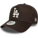 cappellino-curvo-marrone-snapback-9forty-e-frame-side-patch-dei-los-angeles-dodgers-mlb-di-new-era