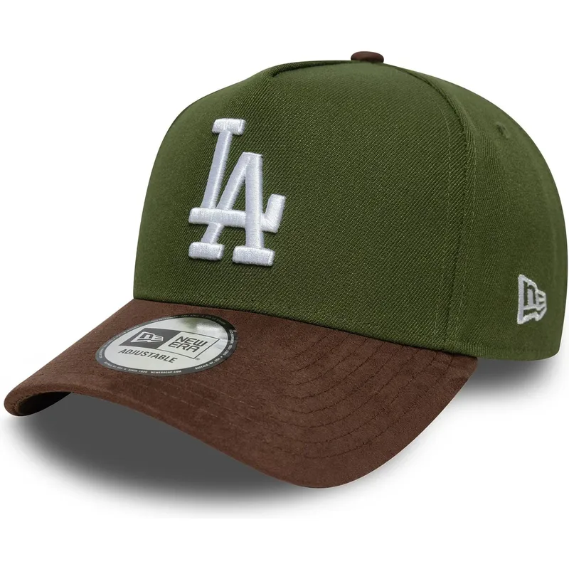 gron-och-brun-bojd-snapback-keps-9forty-e-frame-suede-visor-los-angeles-dodgers-mlb-fran-new-era