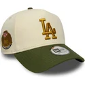 gorra-curva-beige-y-verde-snapback-9forty-e-frame-world-series-patch-de-los-angeles-dodgers-mlb-de-new-era