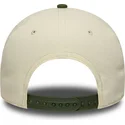 cappellino-curvo-beige-e-verde-snapback-9forty-e-frame-world-series-patch-di-los-angeles-dodgers-mlb-di-new-era