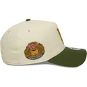 cappellino-curvo-beige-e-verde-snapback-9forty-e-frame-world-series-patch-dei-los-angeles-dodgers-mlb-di-new-era