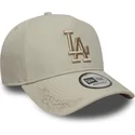 cappellino-beige-snapback-con-visiera-curva-e-logo-beige-9forty-e-frame-tonal-icon-dei-los-angeles-dodgers-mlb-di-new-era