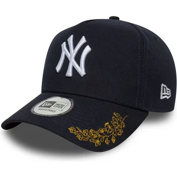 Cappellino curvo blu navy snapback 9FORTY E Frame Tonal Icon dei New York Yankees MLB di New Era