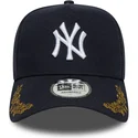 new-york-yankees-mlb-new-era-9forty-e-frame-tonal-icon-morkbla-snapback-kurvkeps
