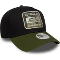 schwarze-und-grune-gebogene-snapback-kappe-9forty-e-frame-camo-patch-von-new-era