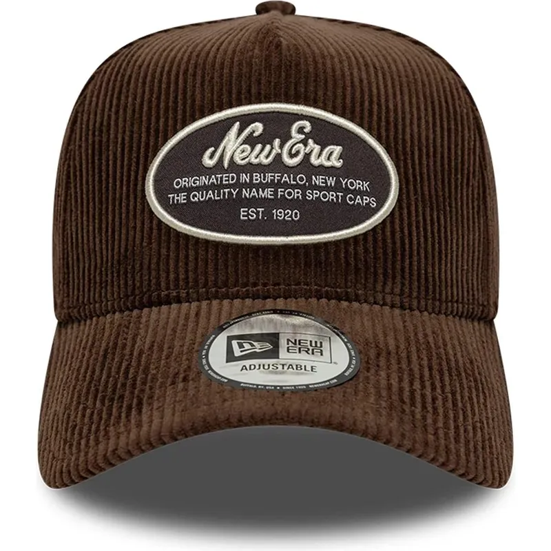 brun-buet-snapback-9forty-e-frame-patch-cord-kasket-fra-new-era