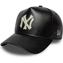 cappellino-curvo-nero-regolabile-9forty-e-frame-img-leather-di-new-york-yankees-mlb-di-new-era