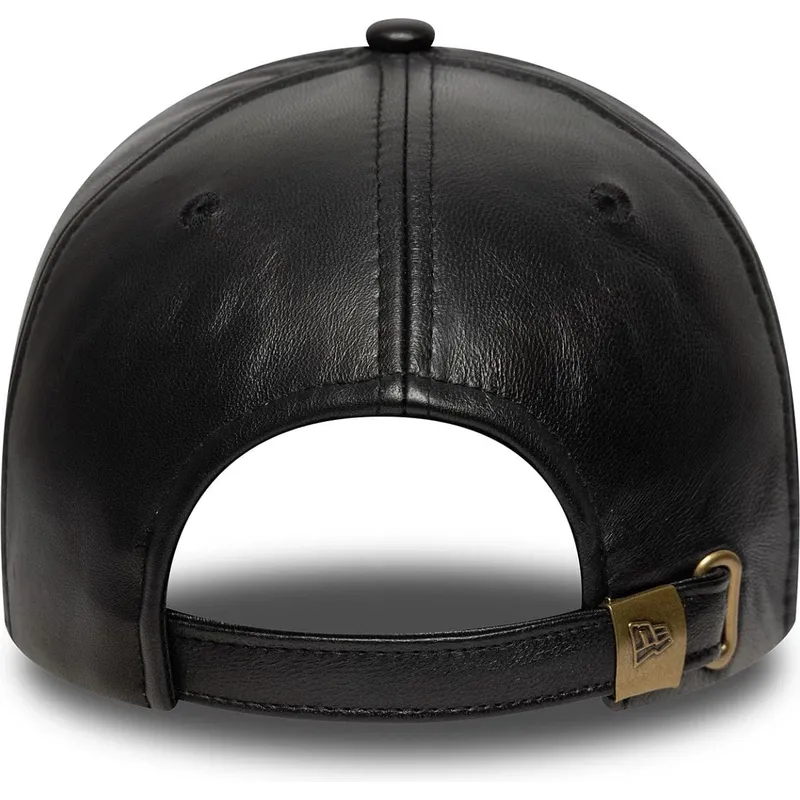 czarna-zakrzywiona-czapka-regulowana-9forty-e-frame-img-leather-new-york-yankees-mlb-od-new-era