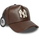 cappellino-curvo-marrone-regolabile-9forty-e-frame-img-leather-di-new-york-yankees-mlb-di-new-era