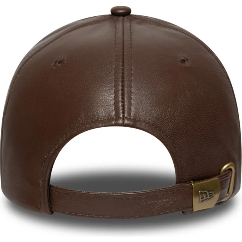 brazowa-zakrzywiona-czapka-z-daszkiem-9forty-e-frame-img-leather-new-york-yankees-mlb-od-new-era-regulowana