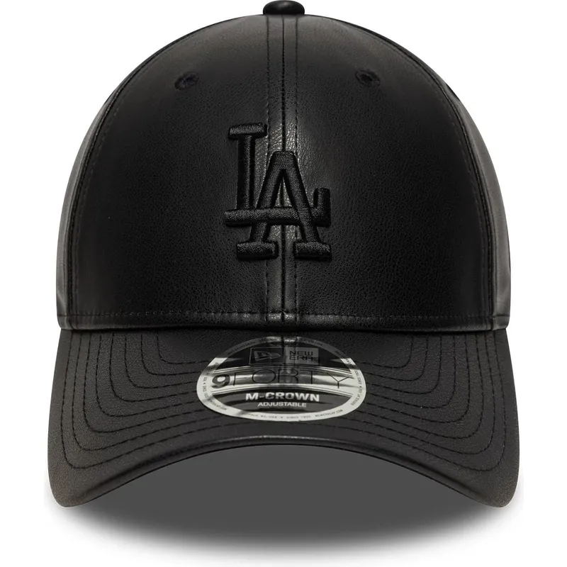 cappellino-visiera-curva-nero-snapback-con-logo-nero-9forty-m-crown-pu-dei-los-angeles-dodgers-mlb-di-new-era