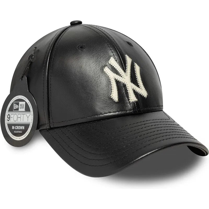 justerbar-svart-bojd-keps-9forty-m-crown-img-leather-new-york-yankees-mlb-fran-new-era