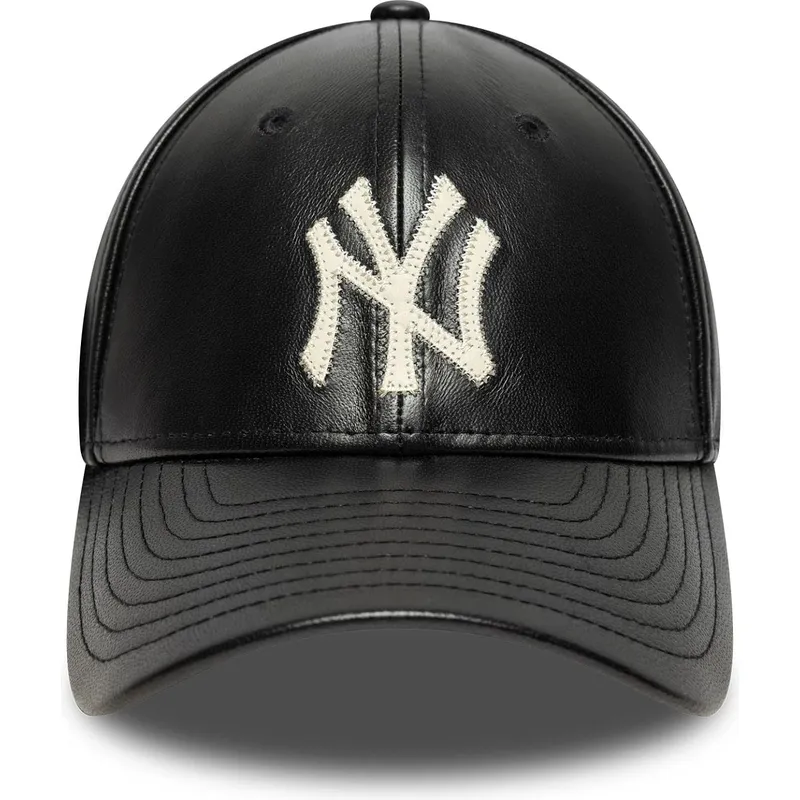 czarna-zakrzywiona-czapka-regulowana-9forty-m-crown-img-leather-new-york-yankees-mlb-od-new-era