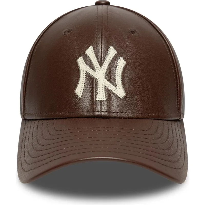 justerbar-brun-buet-kasket-9forty-m-crown-img-leather-new-york-yankees-mlb-fra-new-era
