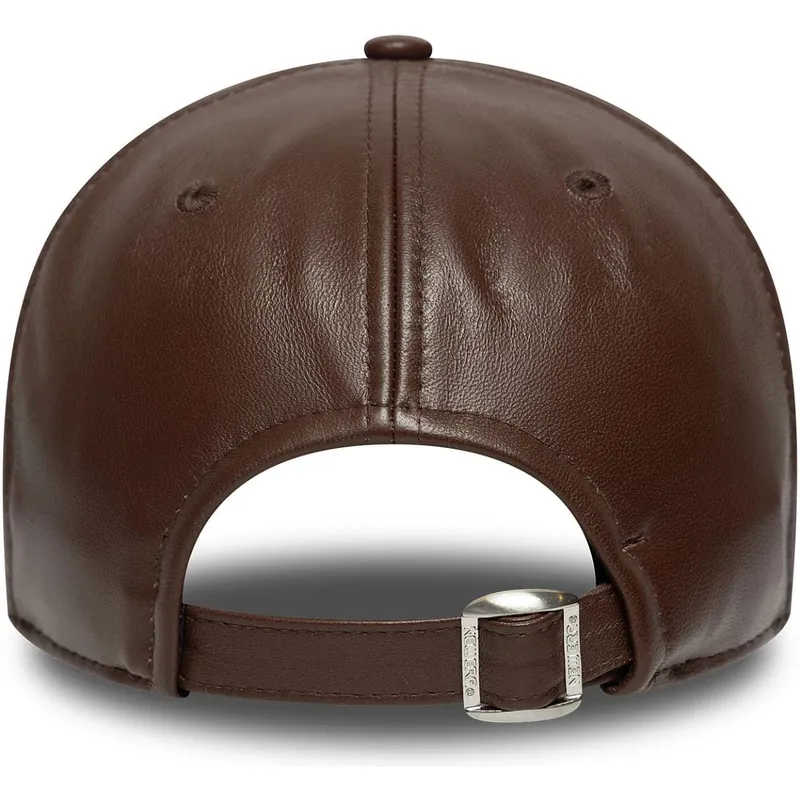 cappellino-curvo-marrone-regolabile-9forty-m-crown-img-leather-di-new-york-yankees-mlb-di-new-era