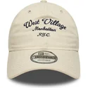 cappellino-beige-regolabile-west-village-9twenty-wordmark-di-new-era