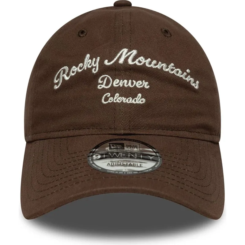 gorra-curva-marron-ajustable-rocky-mountains-9twenty-wordmark-de-new-era