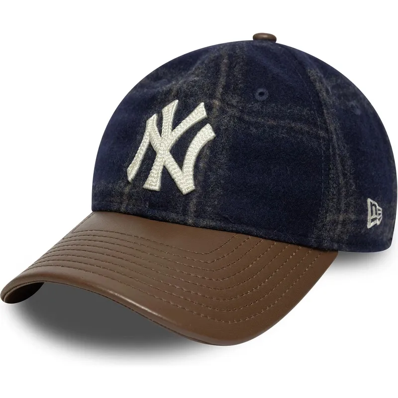 regulowana-czapka-z-daszkiem-w-kolorze-granatowym-i-brazowym-9twenty-img-loden-leather-new-york-yankees-mlb-od-new-era