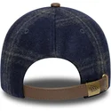 casquette-courbee-bleue-marine-et-marron-ajustable-9twenty-img-loden-leather-new-york-yankees-mlb-new-era