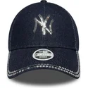 cappellino-curvo-blu-navy-regolabile-da-donna-9forty-sequin-denim-dei-new-york-yankees-mlb-di-new-era