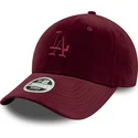 cappellino-curvo-granata-regolabile-da-donna-9forty-velour-dei-los-angeles-dodgers-mlb-di-new-era