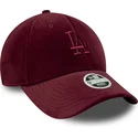 cappellino-curvo-granata-regolabile-da-donna-9forty-velour-dei-los-angeles-dodgers-mlb-di-new-era