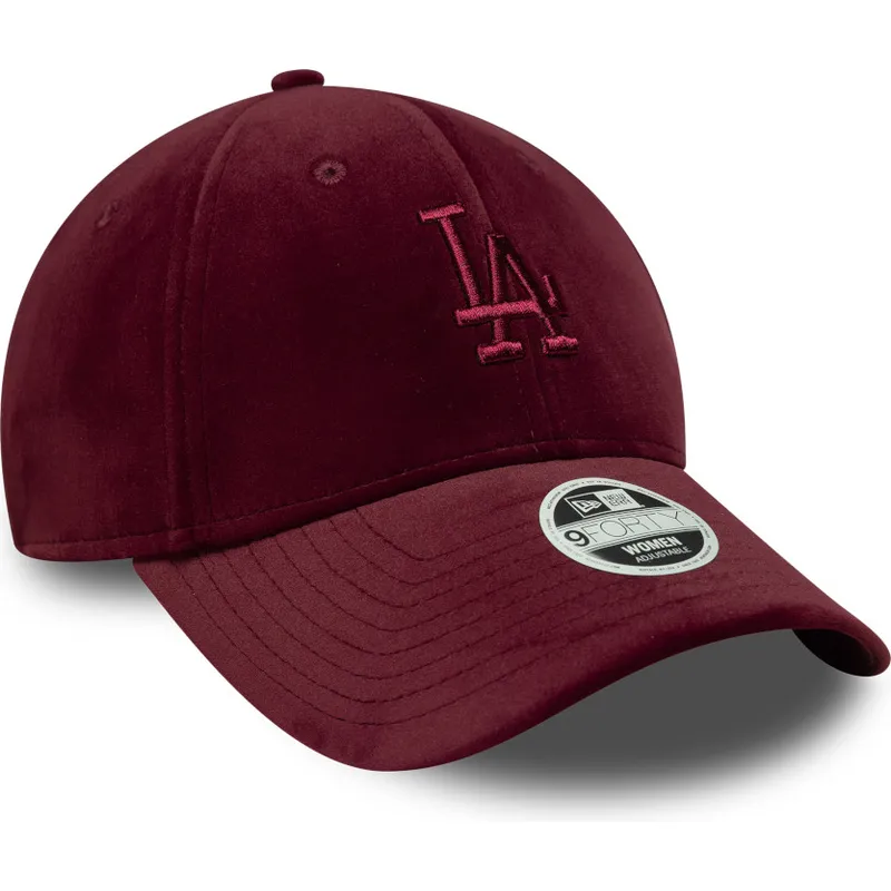 gorra-curva-granate-ajustable-para-mujer-9forty-velour-de-los-angeles-dodgers-mlb-de-new-era