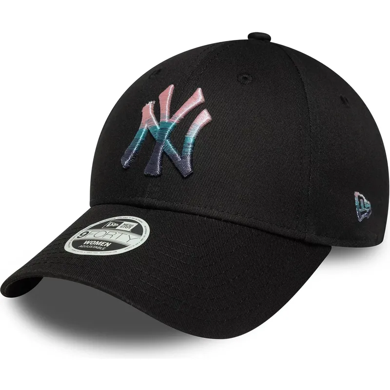 new-era-new-york-yankees-mlb-9forty-metallic-logo-justerbar-svart-bojd-keps-for-kvinnor