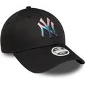 new-era-new-york-yankees-mlb-9forty-metallic-logo-justerbar-sort-buet-kasket-til-kvinder