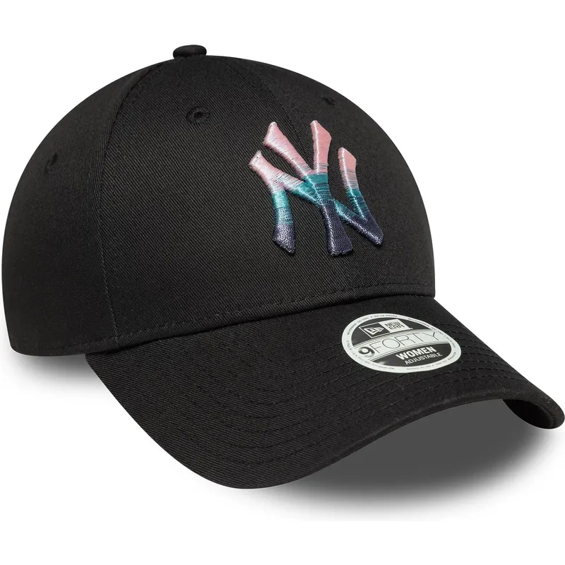 new-era-new-york-yankees-mlb-9forty-metallic-logo-justerbar-svart-bojd-keps-for-kvinnor