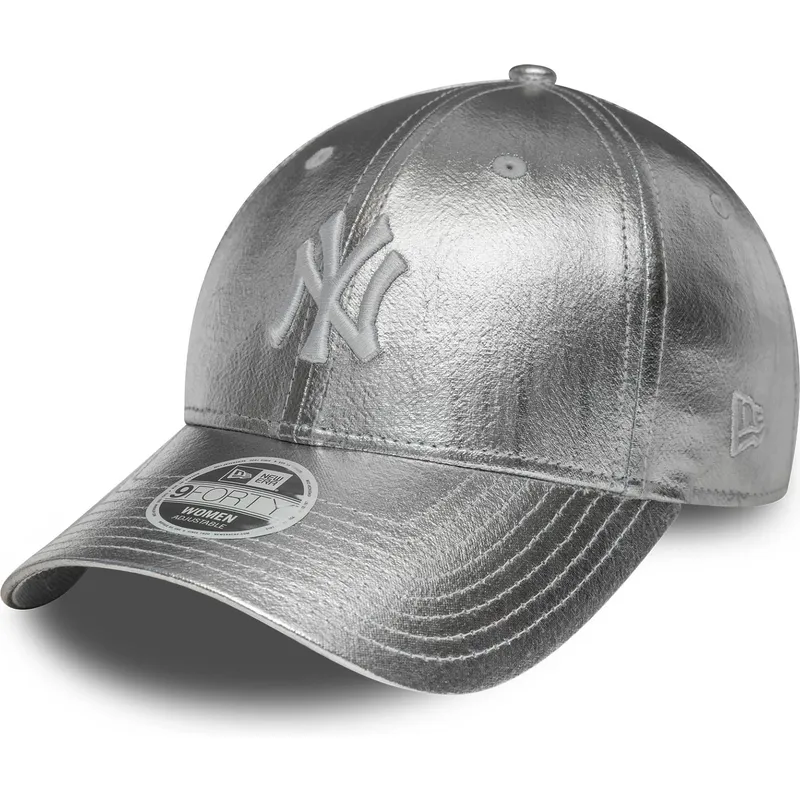 damska-srebrna-regulowana-czapka-z-zakrzywionym-daszkiem-9forty-metallic-new-york-yankees-mlb-od-new-era