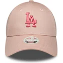 rosa-justerbar-bojd-keps-for-kvinnor-med-rosa-logotyp-9forty-league-essential-los-angeles-dodgers-mlb-fran-new-era