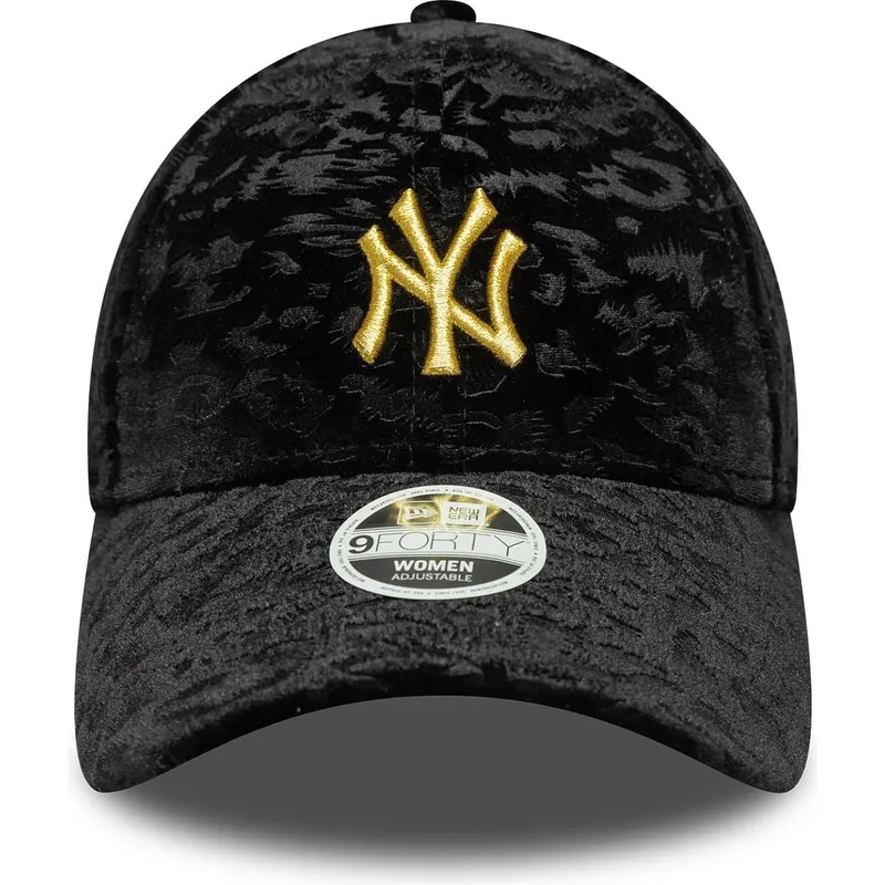 czarna-regulowana-czapka-z-zakrzywionym-daszkiem-dla-kobiet-z-zoltym-logo-9forty-leo-velour-metallic-new-york-yankees-mlb-od-new