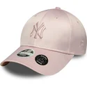 cappellino-curvo-rosa-regolabile-da-donna-con-logo-rosa-9forty-satin-bow-back-dei-new-york-yankees-mlb-di-new-era