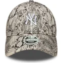 cappellino-curvo-grigio-regolabile-da-donna-9forty-snake-dei-new-york-yankees-mlb-di-new-era
