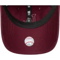verstellbare-damenkappe-mit-gebogenem-schirm-in-bordeauxrot-mit-beigem-los-angeles-dodgers-logo-9twenty-boucle-von-new-era-mlb