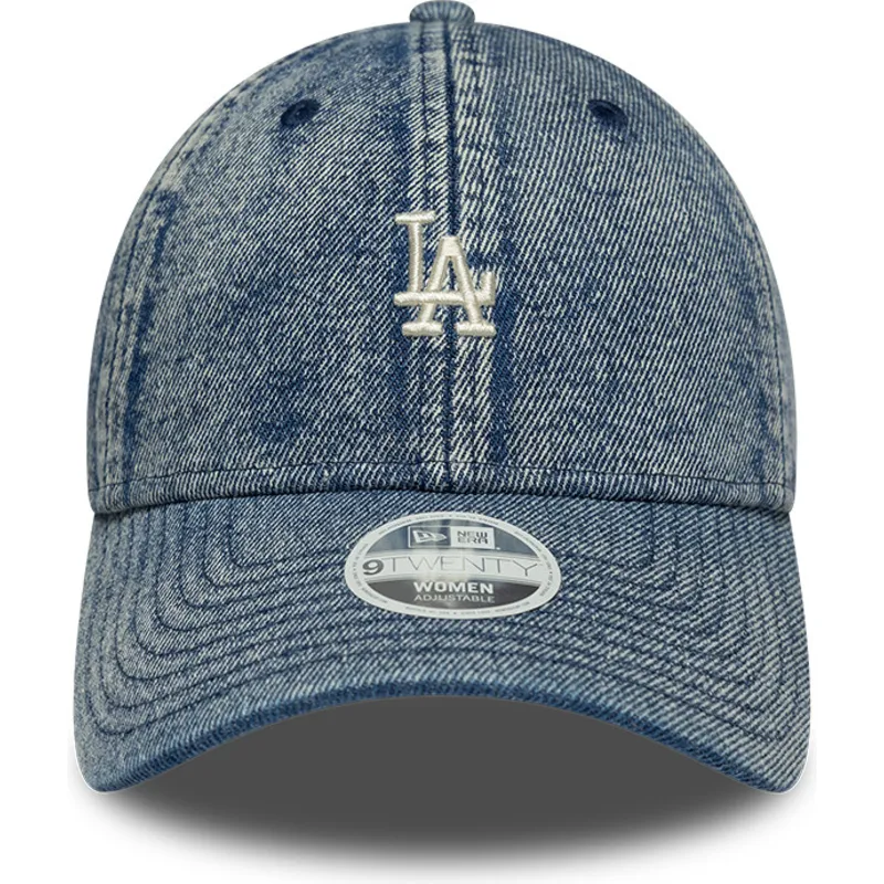 9twenty-justerbar-bla-denim-bojd-keps-for-kvinnor-los-angeles-dodgers-mlb-fran-new-era