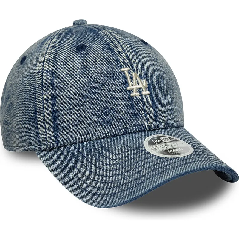 bla-justerbar-buet-kasket-til-kvinder-9twenty-denim-fra-los-angeles-dodgers-mlb-fra-new-era