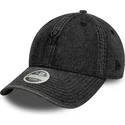 cappello-curvo-nero-regolabile-da-donna-9twenty-denim-dei-new-york-yankees-mlb-di-new-era