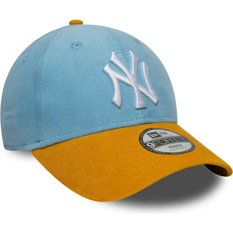 regulowana-niebiesko-brazowa-czapka-z-zakrzywionym-daszkiem-dla-dzieci-9forty-cord-new-york-yankees-mlb-od-new-era